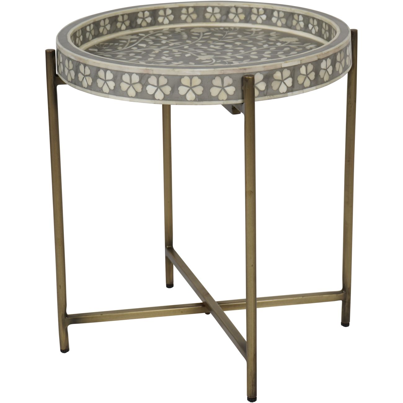 Laura Ashley Gold & Grey Epsley Side Table